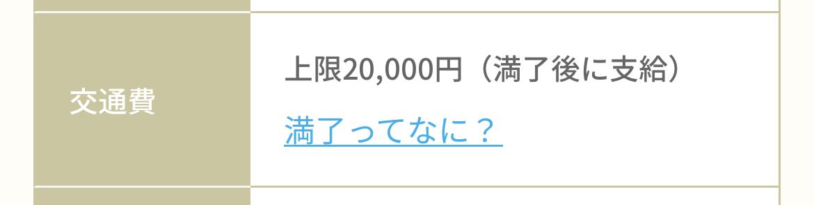 リゾートバイト交通費上限
